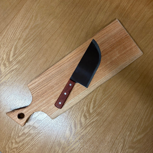 COMBO PARRILLERO - Tabla de Encino + Cuchillo de 7"
